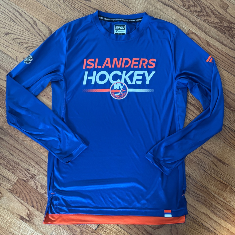 Fanatics Blue and Orange Islanders Hockey Shirt